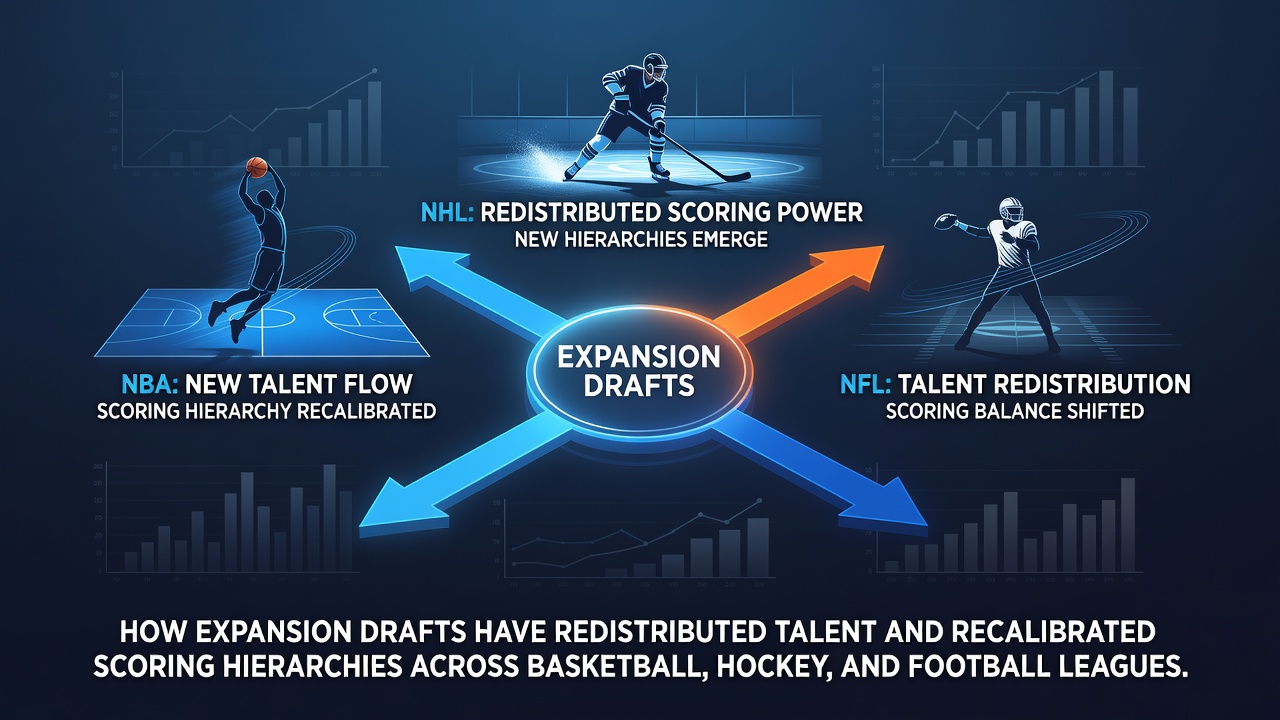 Expansion draft selection process showing team representatives reviewing player lists in a professional league setting