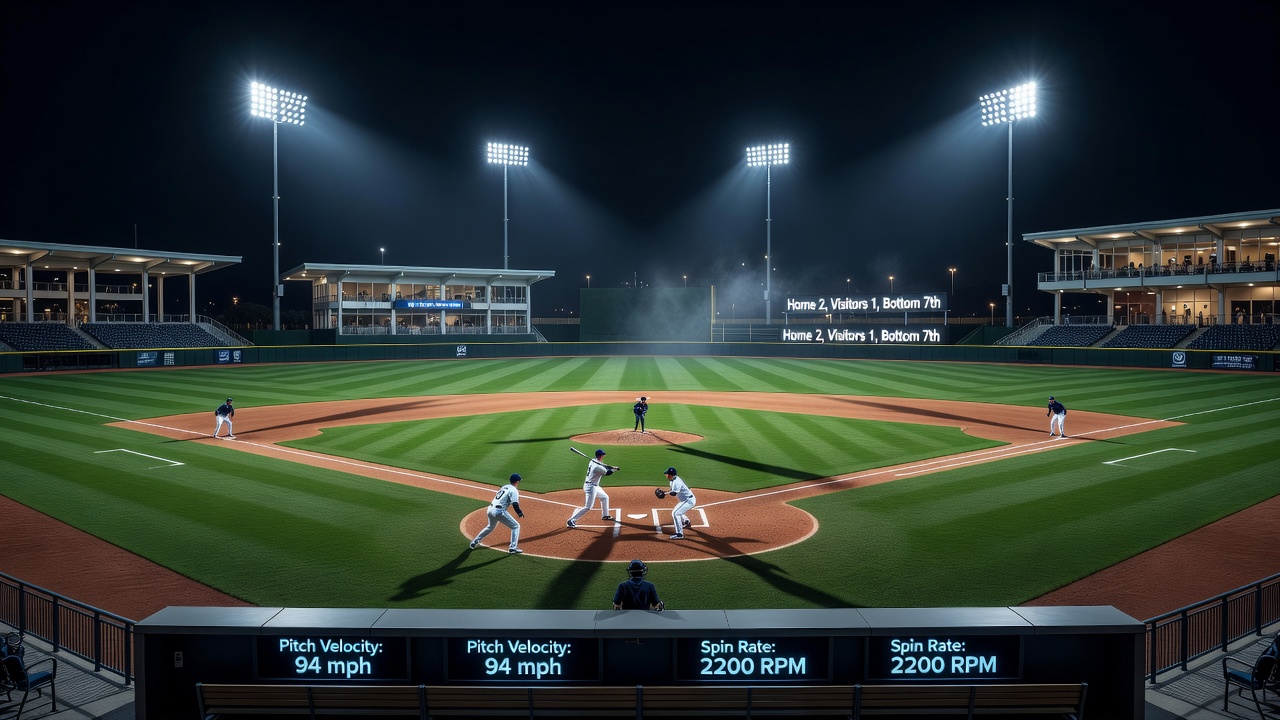 Floodlights illuminating a soccer pitch at night