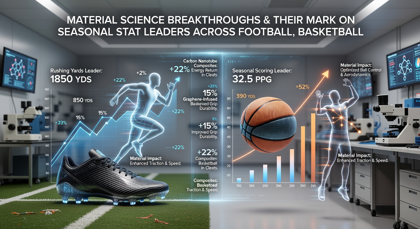 Close-up view of graphene-enhanced polymers integrated into basketball footwear and football padding