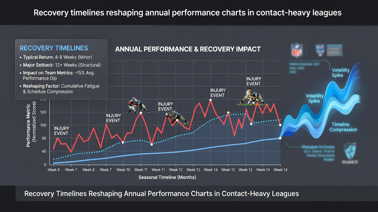 Athletes in contact sports undergoing structured recovery protocols that influence seasonal performance metrics