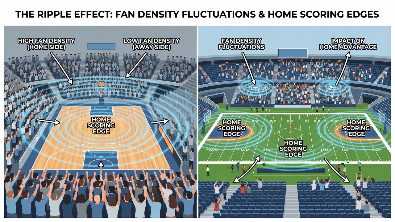 Soccer stadium crowd density affecting match atmosphere and player performance