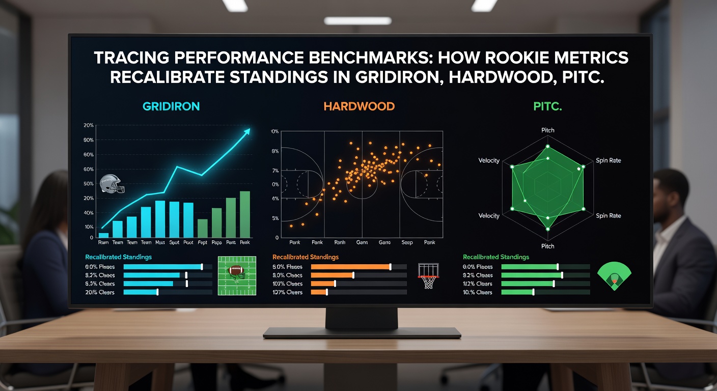 Comparative charts showing rookie impact on league standings across four major sports